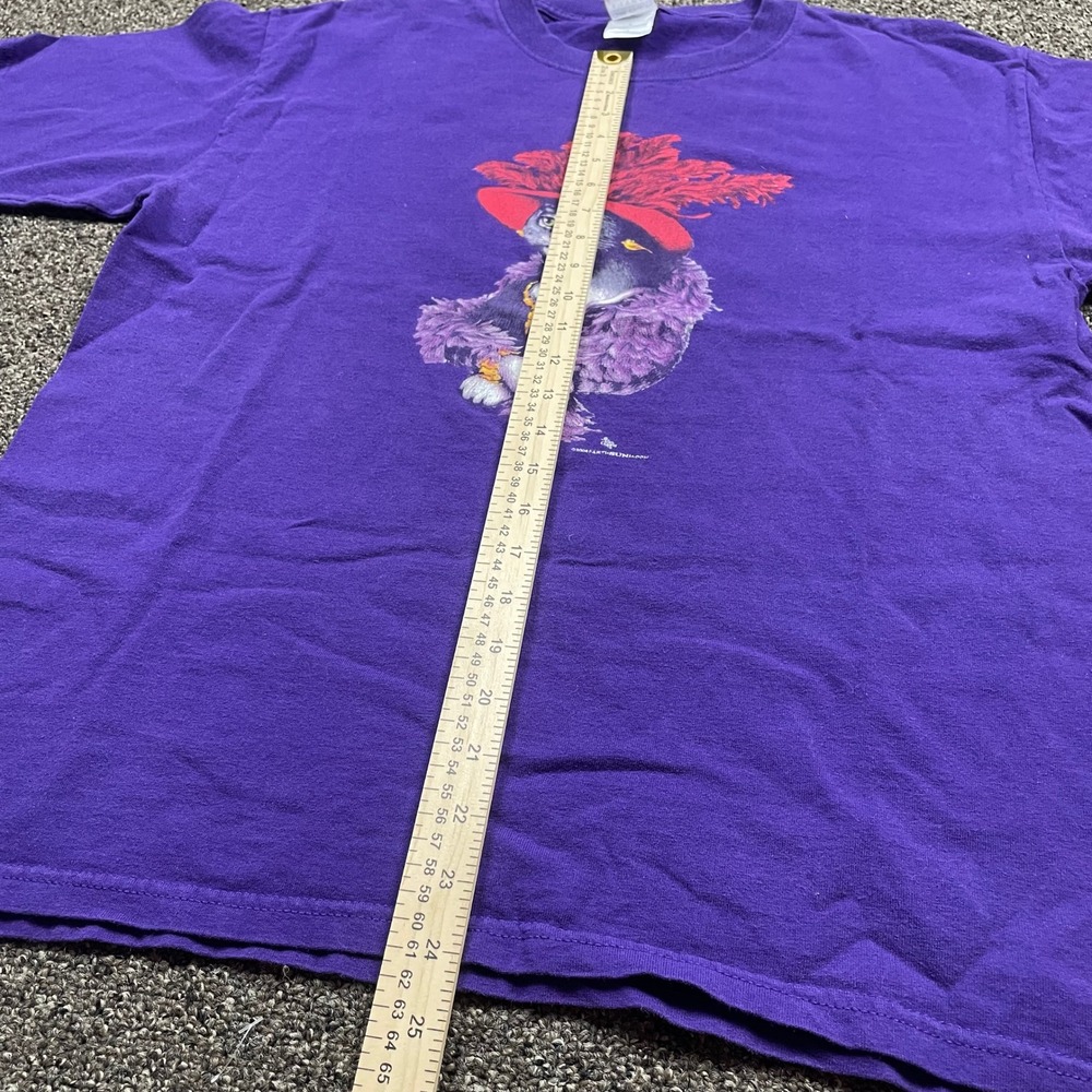 Vintage 2004 Earth Sun Moon Cat Graphic Tee Purple Gildan Ultra Cotton Large - Picture 4 of 6